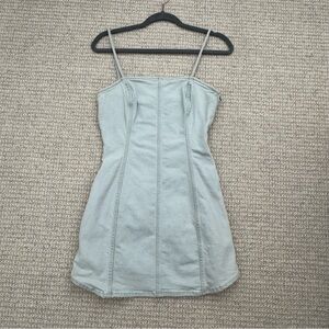 Zara Denim Spaghetti Strap Mini Dress